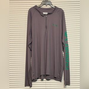 Columbia PFG Gray Half-Zip Long Sleeve Fishing Shirt